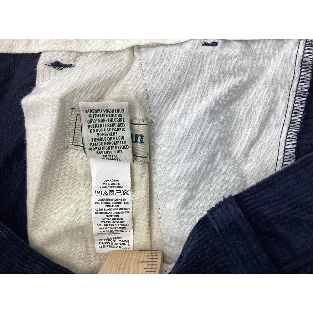 LL Bean Classic Fit Corduroy Pants Navy Blue Men Size 38  Academia Preppy - Picture 4 of 6